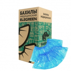 Бахилы Elegreen Стандарт Лайт синие в евроблоке, 2 г/пара 12 мкм, синие,6/1р-С, 1000 пар